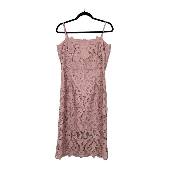 Bardot Womens Size 10 Pink Lina Lace Sheath Dress - Picture 1 of 8